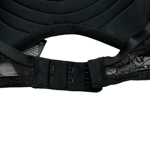 Clavin Klein Bra Womens 34B Black Bandeau Lace Adjustable Straps Lightly Padded - Picture 3 of 9